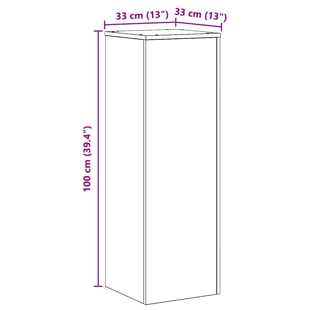vidaXL Soportes para Plantas Madera de ingeniería Blanco 33x33x100 cm