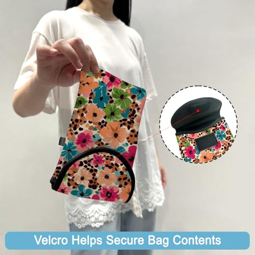 Image of Neoprene Cell Phone Sleeve Pouch Case Bag with Crossbody Strap Neck Lanyard for Women 7.5 X 4.3 in Floral Pattern