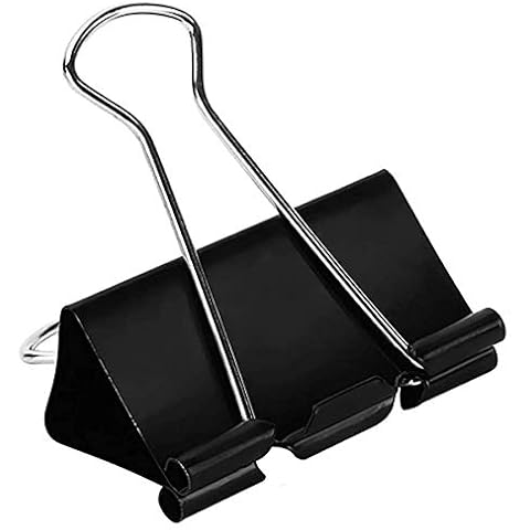 Aelfox 24Pcs 2 Inch Binder Clips Extra Large Binder Paper Clip for Home, School and Office Supplies, Black Cover