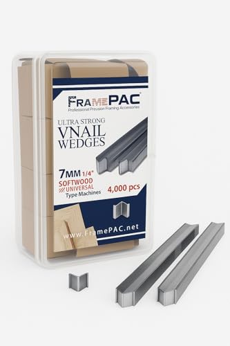 Image of V Nails for Picture Frames Softwood Universal (UNI) 7mm (1 /4 Inch) [4000 V-Nail Pack, Stacked] - (for use in Automatic V Nailer for Picture Framing, Automatic V Nailer for Picture Frames)