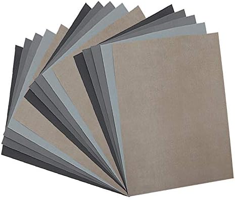 15Pcs Wet Dry Sandpaper, 1000 2000 3000 5000 7000 Assorted High Grit Polishing Sandpaper Sheets for Automotive Wood Metal Sanding by BAISDY