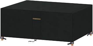 VANSHEIM Fundas impermeables para muebles de jardín, fundas para muebles de jardín, juego de muebles de exterior, resistente al viento, con cordones, tela Oxford, juego de patio, 130 x 90 x 71 cm