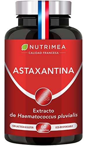 Astaxantina Pura Fórmula Premium - 4 mg 100% Natural y Vegano - Antioxidante Elasticidad de la Piel - 60 cápsulas - Nutrimea