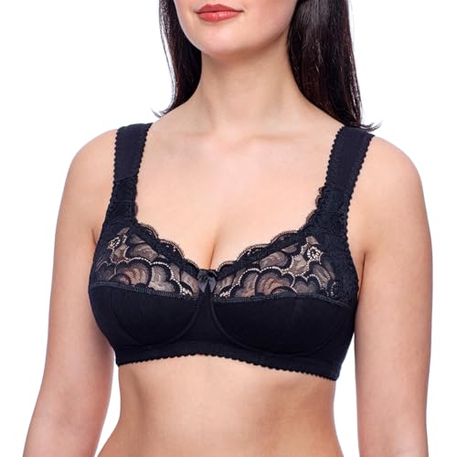Image of Cotton Wireless Bra No Underwire Full Coverage Plus Size Sleep Minimizer