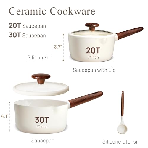 Save 40% on CAROTE Ceramic Nonstick Sauce Pan Sets - $35.99 - Image 2