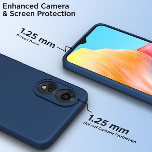 Image of Outlouders Back Cover for Oppo A38 4G / Oppo A18 4G | Camera Protection | Durable Soft Matte Silicone Bumper Case (Blue)