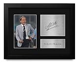 HWC Trading Roberto Mancini Italy Gifts Printed Signed Autograph Picture for Soccer Fans and Supporters - US Letter Framed (ID-008785)