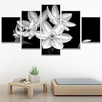 SIGNWIN 5 Panel Canvas Wall Art Botanical Chic Closeup Expressive Multicolor Photography for Home Decorations Ready to Hang - 60