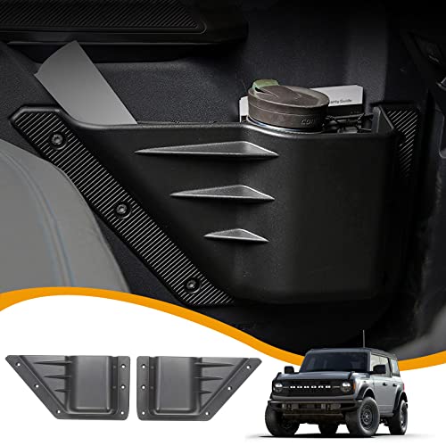 cartaoo Front Door Storage Pockets Box Cup Holder Organizer for 2021 2022 Ford Bronco 2/4 Door, Interior Accessories (Black 2PCS),(CT-Ford)