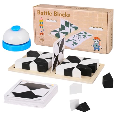 RNHDLY Brain Puzzle Spiel, Verstecktes Holzblock-Puzzle with 40 Challenges und Snatch Bell, IQ Puzzles Game, Holz Brain Teasers Spiel Puzzles