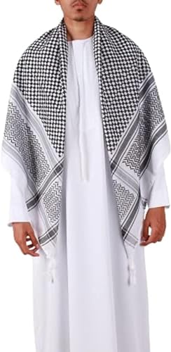 Keffiyeh Palestine Scarf for Men & Women Palestine Scarf Traditional Middle Eastern Scarf Men's Keffiyeh Women's Keffiyeh Palestinian Keffiyeh Unisex Keffiyeh, 1
