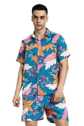 Image of DHRUVI TRENDZ Men's Co-Ord Set | Stylish Shirt & Shorts Combo for Men | Casual Printed Matching Set | Half Sleeve Summer Outfit | Trendy Beachwear & Vacation Set | Regular Fit CoOrd Set for Men
