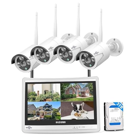 [16CH Expandable] Hiseeu Home Security System, 24/7 Recording 5MP Wired Plug-in Powered Outdoor Bullet Cameras, 2.4G/5G WiFi Pro, 4K NVR with 12" LCD Monitor, 3TB HDD, Night Vision, IP65