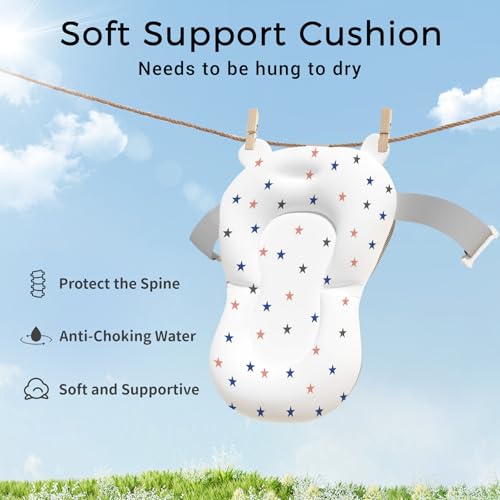 Image of BUNWAG Classic Baby Bathtub, Infant Bath Tub for Newborn to Toddler (0-12 Months),Collapsible Newborn Bathtub with Soft Cushion and Non-Slip Feet, Foldable Travel Bathtub for Easy Storage