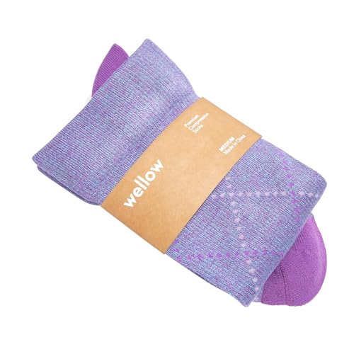 Wellow Premium Socks (Compression Socks - Regular) for Men & Women, Made with Viscose from Bamboo, Knee High, 18-25 mmHg
