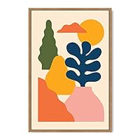 Framed Canvas Wall Art Boho Decor Illustration Canvas Prints Home Artwork Decoration for Living Room,Bedroom - 16x24 inches