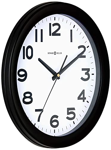 Howard Miller Kenwick Wall Clock, Black Case Classic Round Design with White Dial Optical Crystal Glass, Quartz Movement Arabic Numerals Perfect for Home Decor, Office & Living Room - Image 3