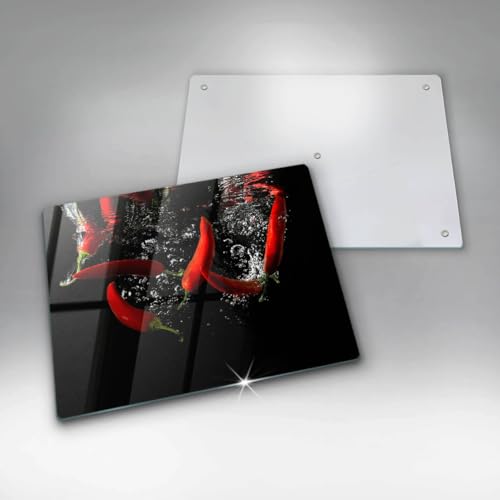 Planche à découper induction Wallfluent en matériau résistant et verre trempé décoratif