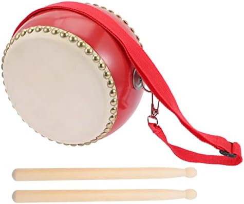 Kids Educational Toys Kids Drum Percussion Instrument Toy: 1 Set 5in Cowhide Marching Drum Set Wooden Drum Sticks Toy Musical Instrument for Toddlers Children Kids Musical Toys