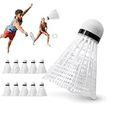Palle da badminton in nylon resistente con testa in sughero naturale per giochi al chiuso e all'aperto, tempo libero, allenamento e sport. Caratteristiche di volo stabili. Ideale per il divertimento