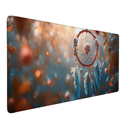 Tapis de souris rose imperméable à bords cousus et base caoutchouc antidérapante