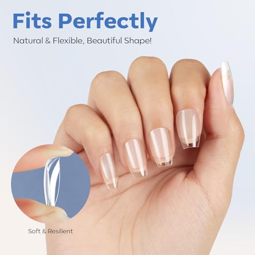 Image of Modelones Extra Short Coffin Nail Tips Pre-shaped Soft Gel Fake Nails False