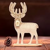Marco Paul Wooden Reindeer Christmas Decorations - 30cm Large Reindeer Stag Ornament for Christmas Table Decorations, Window Sill Ornaments - Image 5
