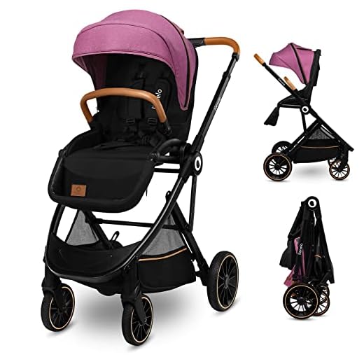 LIONELO Riya poussette canne jusqu'à 15 kg, siège orienté vers l'avant ou vers l'arrière position couchée, sac, moustiquaire, housse de pluie porte-gobelet couvre-pieds