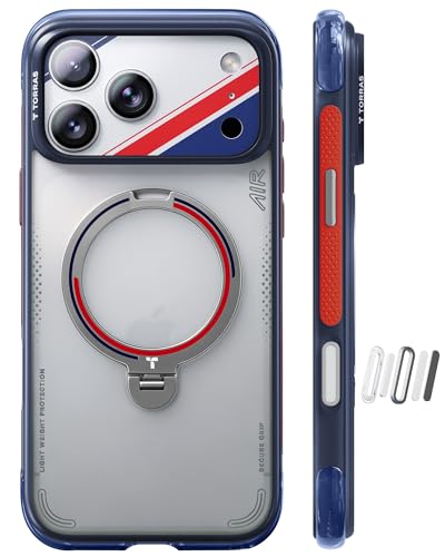 TORRAS OStand Q3 Air for iPhone 17 Pro Max case Brit Style Phone Case MagSafe Compatible Phone Holder with Kickstand Red White Blue Design for Football Fans Shockproof Protective Case Lion Surge