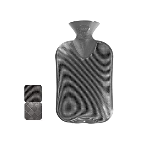 Fashy 6440 21 Wärmflasche ~ Thermoplast- Wärmeflasche Halblamelle, geruchsneutral, recyclingfähig, robust und langlebig, fugenloser, schmaler...