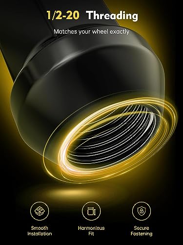 MIKKUPPA 1/2-20 Lug Nuts for 1987-2018 Jeep Wrangler, 2002-2012 Jeep Liberty, 1993-2010 Jeep Grand Cherokee Aftermarket Wheel 20pcs Black Closed End Lug Nuts