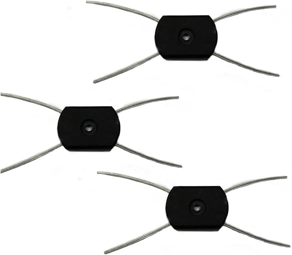 3pcs Black Universal Fit String Trimmer Replacement Head,Electric Weed Eater Head Replacement Steel Wire Line Trimmer Spool,Wire Rope Weed Head Replacement,String Trimmer Parts and Accessories