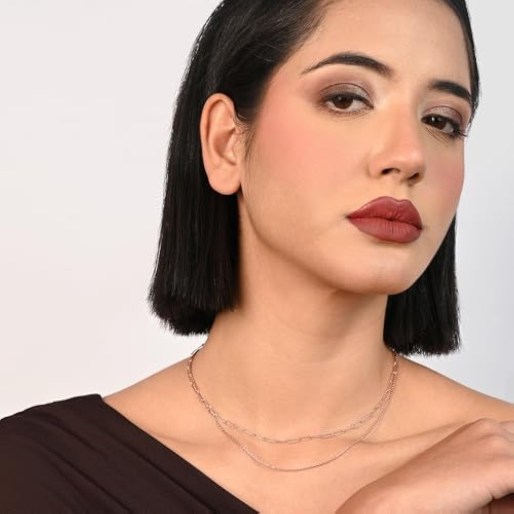 Women's Pure 925 Silver Filigree Triple Layer Bead Necklace