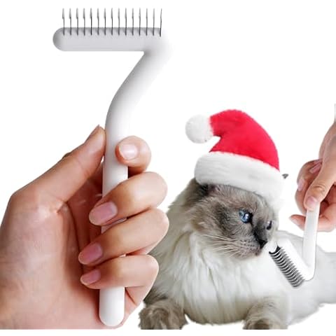 Werduoland Cat Brush for Long Haired Cats & Indoor Cats, Dog Brush for Shedding & Grooming, Deshedding Dog Brush Dematting Comb for Dogs Remove Loose Hair & Matted Fur, Pet Undercoat Rake, White Cover