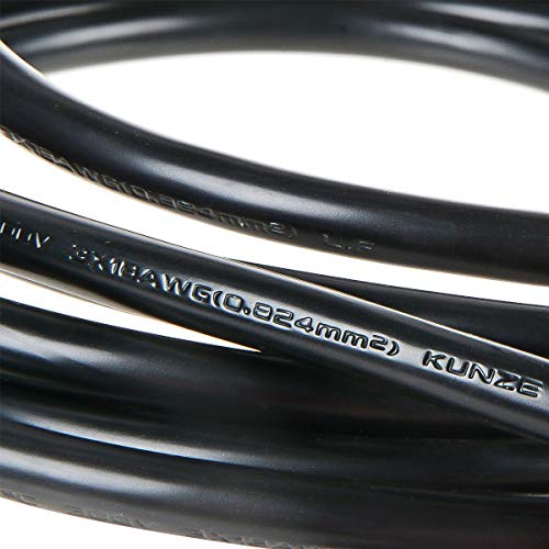 VSEER 6Ft 18 Gauge 3 Prong Heavy Duty Universal AC Appliance Replacement Power Supply Cord Cable with Open End, SJT 18AWG US Plug 10A/125V 1250W, Black