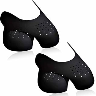 2 Pairs Sneaker Crease Protectors Anti Wrinkle Guards Prevent Front Creases for Toe Box Creases & Wrinkles Shoes Crease Protector for Running Casual Shoes for Men Women UK(3-6.5) - Black