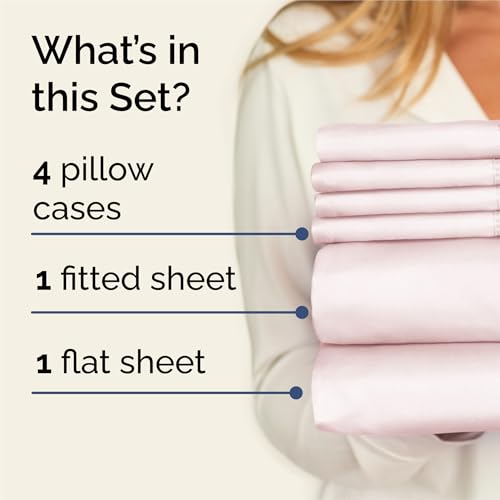Image of King 6 Piece Bed Sheet Set - Breathable & Cooling Sheets - Lavender Pink | Ultra Soft Hotel Luxury Bedding Set w / 8-16 Inch Deep Pockets - 1 Flat & 1 Fitted Sheet & 4 Pillowcases - Wrinkle & Fade Free