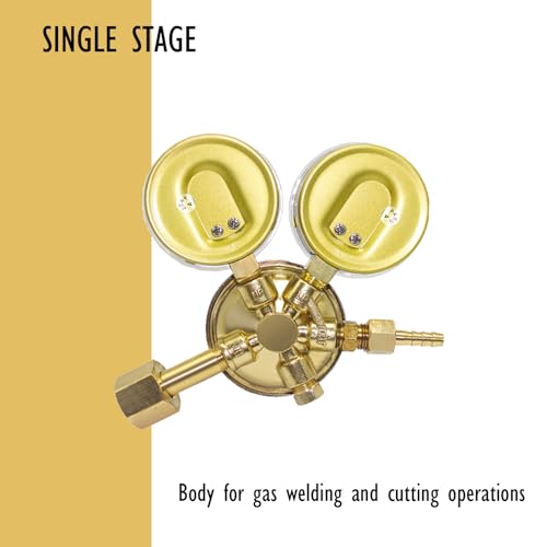 Image of Oxygen Regulator for Gas Cutting Welding Torch, CGA540 Inlet Connection Welding Oxygen Tank Regulator, CGA540 Nut Oxygen Welding Regulator