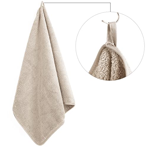 Polyte - Premium-Mikrofaserhandtuch - fusselfrei & schnelltrocknend - Beige - 41 x 76 cm - 4 Stück