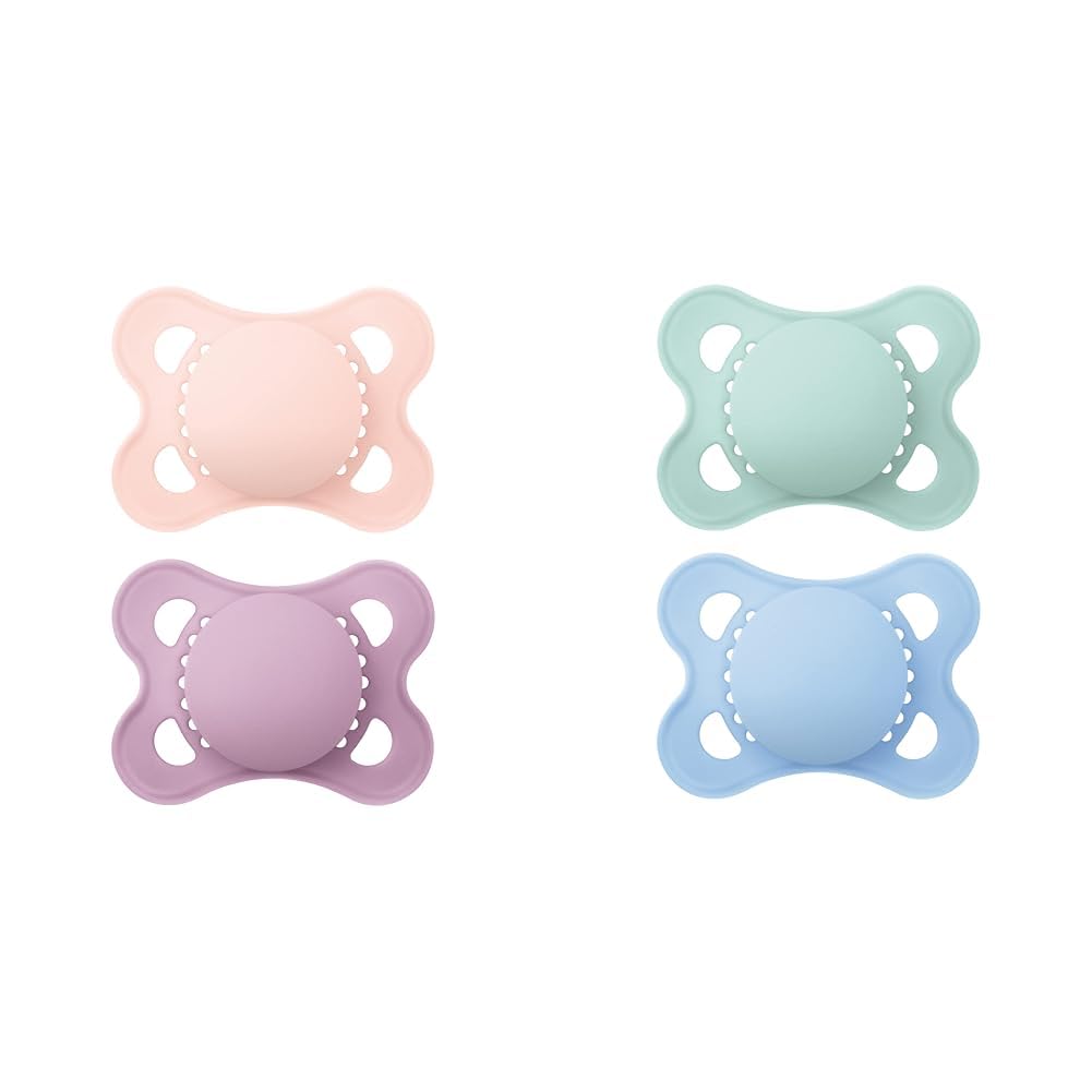 MAMOriginal Matte Baby Pacifier 2 Pack and Boy Girl Pacifier, Promote Healthy Oral Development, Self Sterilizer Case, 0-6 Months