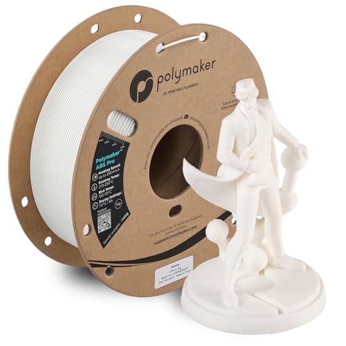 Image of Polymaker ABS Pro 3D Printer Filament 1.75mm, White 1kg Engineering Grade ABS with High Heat Resistance, Durable, Tough, for Functional Parts, Printer Components & Prototypes