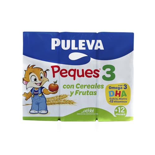 PULEVA PEQUES 3 con Cereales y Fruta de 12 a 36 meses 3x200ml