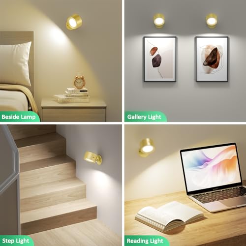Image of Racokky LED Wall Mounted Lights with Remote, Rechargeable Wall Sconces