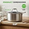 NutriChef 5 QT Stainless Steel Stew Pot - Triply Kitchenware Stew Pot with Glass Lid - DAKIN Etching Non-Stick Coating, Scratch-resistant Raised-up Honeycomb Fire Textured Pattern - NutriChef NC3PCAS #1