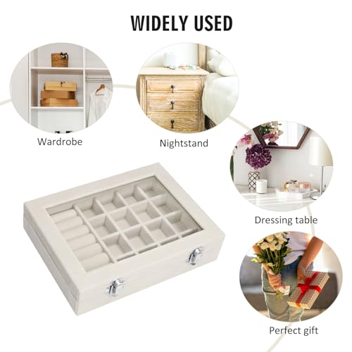 Image of Vicoter Rings Organizer Tray 7 Slots Velvet Jewelry Earring Storage Box