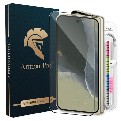 Image of ArmourPro Military-Grade Tempered Glass for Google Pixel 11 Pro Fold - 9H Anti Scratch, Edge-to-Edge Coverage, HD Clarity, Smooth Touch, Case Friendly, Easy Installation Kit with Cable Protector