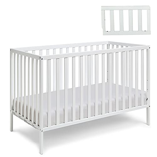 Suite Bebe Palmer Island 3-in-1 Convertible Crib and Toddler Guard Rail Bundle, White