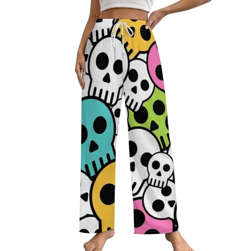 Pantalon de pyjama femme Blancs Bleus bas de pyjama taille S vêtement de nuit