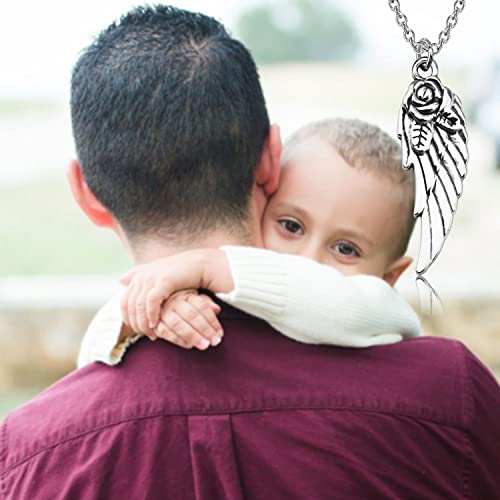PLITI Sympathy Gift Memorial Jewelry Bereavement Gift In Loving Memory Of Your Father Angel Wing Necklace4