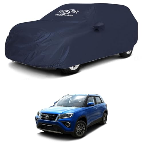 Image of KINGSWAY Accessories Waterproof Car Cover Only Compatible with Toyota Urban Cruiser Year 2020 to 2023, Mirror Pockets, Bird Poop, All Weather, Scratch and UV Protection Car Body Cover, Grey